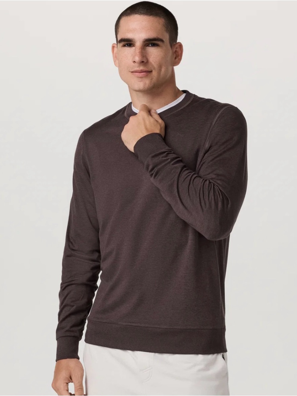 Vuori Ponto Performance Crew in Sangria Heather